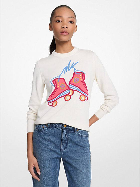 Графический вязаный свитер Michael Kors, белый
Графический вязаный свитер Michael Kors, белый