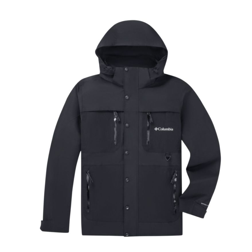Columbia Мужская водонепроницаемая ветровка непродуваемая дышащая утепленная непромокаемая черная, Black-010