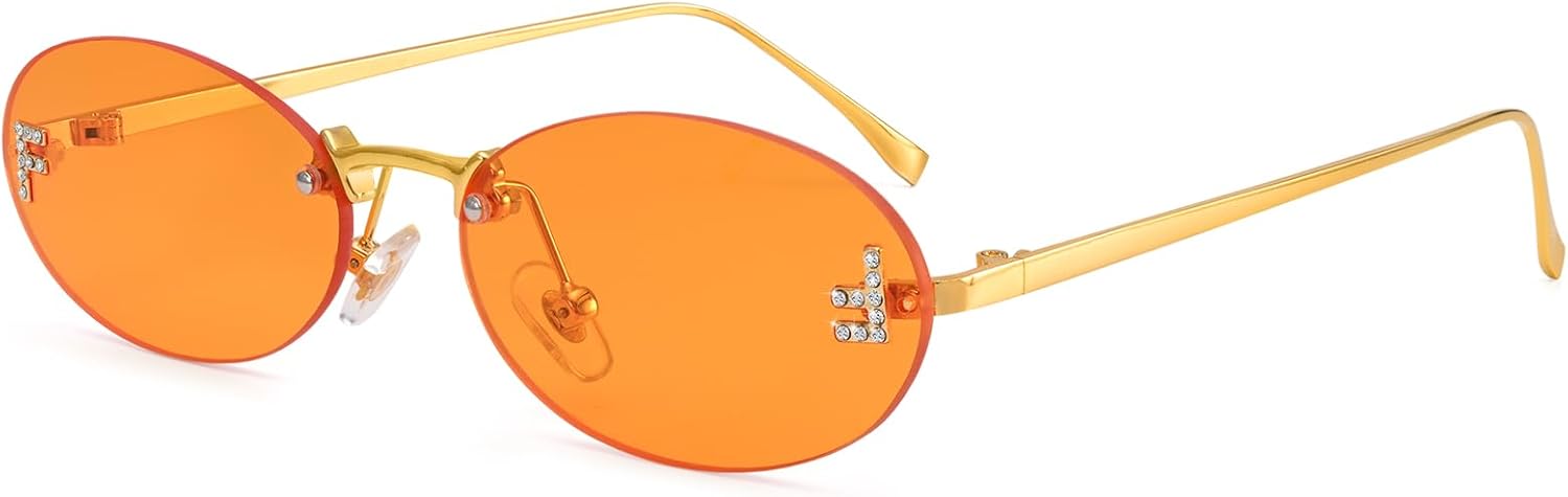 Модные солнцезащитные очки Dollger без оправы овальной формы для женщин и мужчин, в стиле ретро Y2K, с маленькой оправой в виде бриллиантов, металлические дизайнерские очки 90-х годов, C7: Orange
Модные солнцезащитные очки Dollger без оправы овальной формы для женщин и мужчин, в стиле ретро Y2K, с маленькой оправой в виде бриллиантов, металлические дизайнерские очки 90-х годов, C7: Orange