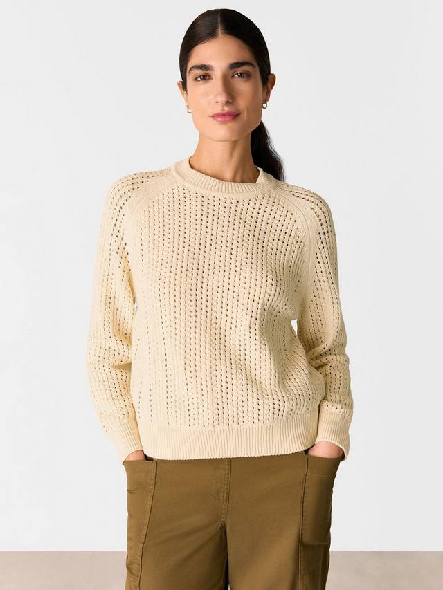 Джемпер с круглым вырезом из трикотажа pointelle Whistles, слоновая кость
Джемпер с круглым вырезом из трикотажа pointelle Whistles, слоновая кость