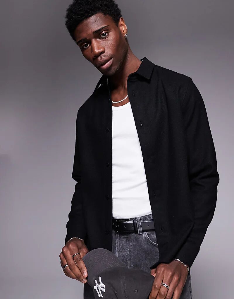 Шерстяная рубашка ASOS DESIGN черного цвета
Шерстяная рубашка ASOS DESIGN черного цвета