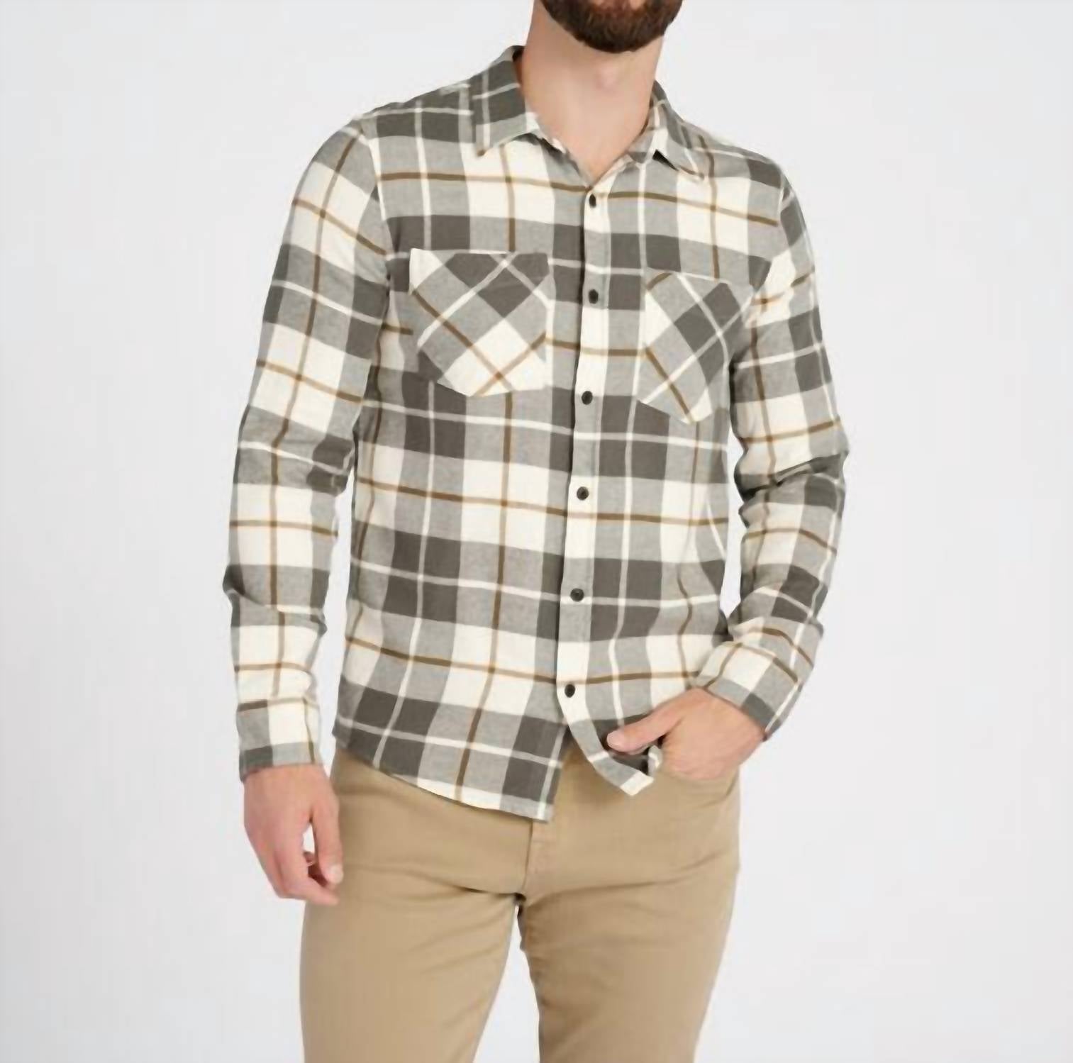 Рубашка с длинным рукавом Xander Flannel в черном оливковом цвете Thread & Supply
Рубашка с длинным рукавом Xander Flannel в черном оливковом цвете Thread & Supply