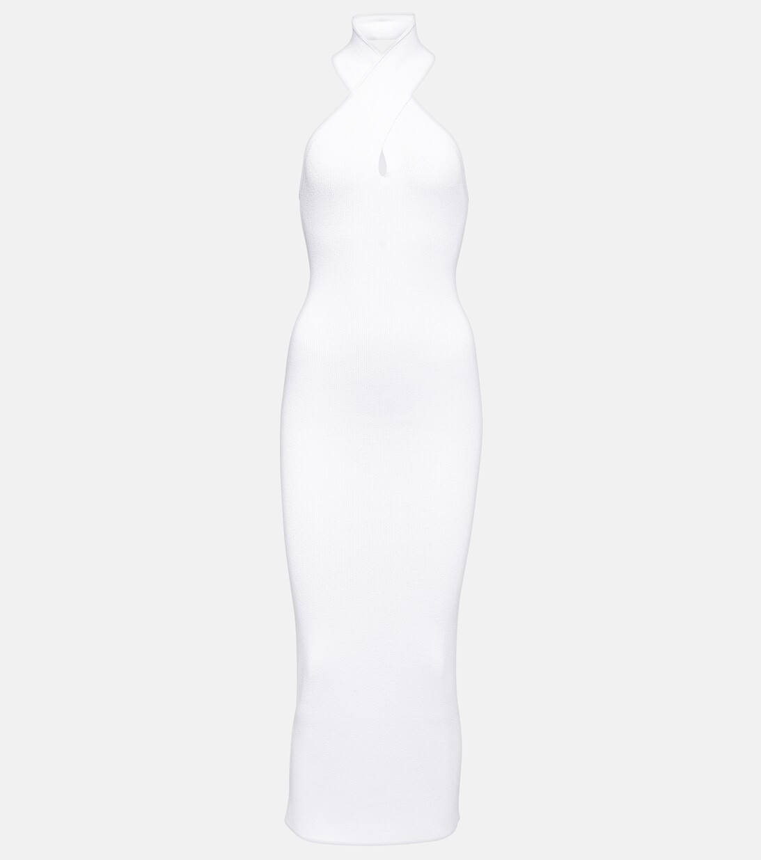 Облегающее платье миди с вырезом халтер ALAÏA, белый
Облегающее платье миди с вырезом халтер ALAÏA, белый