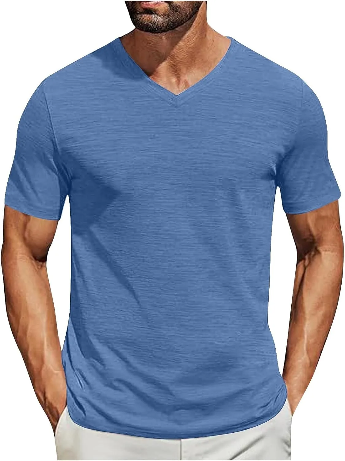 Мужская футболка V-образным вырезом, летняя, для бега и спортзала QUNPIU
Мужская футболка V-образным вырезом, летняя, для бега и спортзала QUNPIU