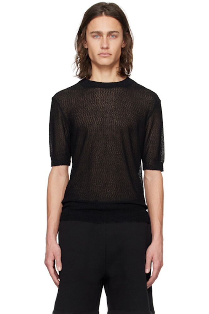 Черная полупрозрачная футболка AMI Paris
Черная полупрозрачная футболка AMI Paris