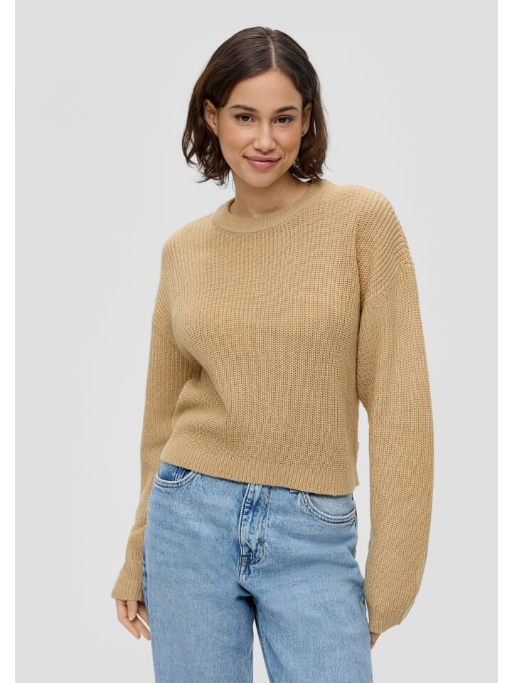 Пуловер QS, бежевый 
Пуловер QS, бежевый