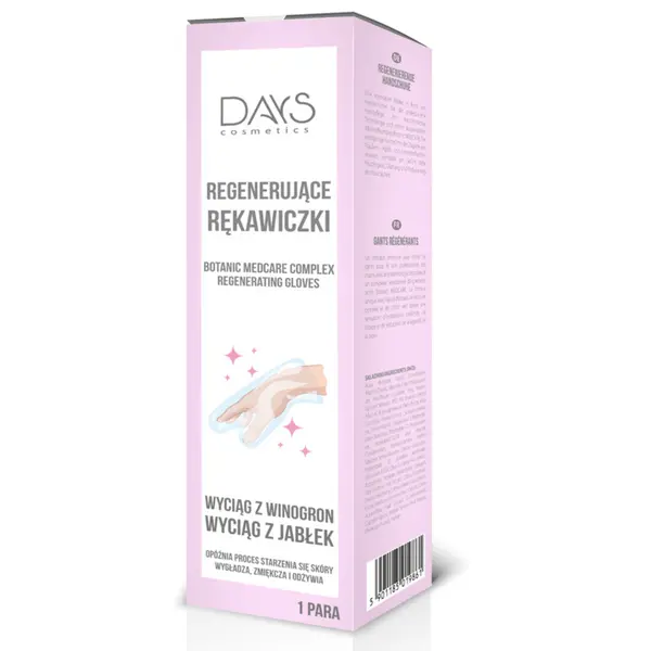 Перчатки для рук регенерирующие, 1 пара Days
Перчатки для рук регенерирующие, 1 пара Days