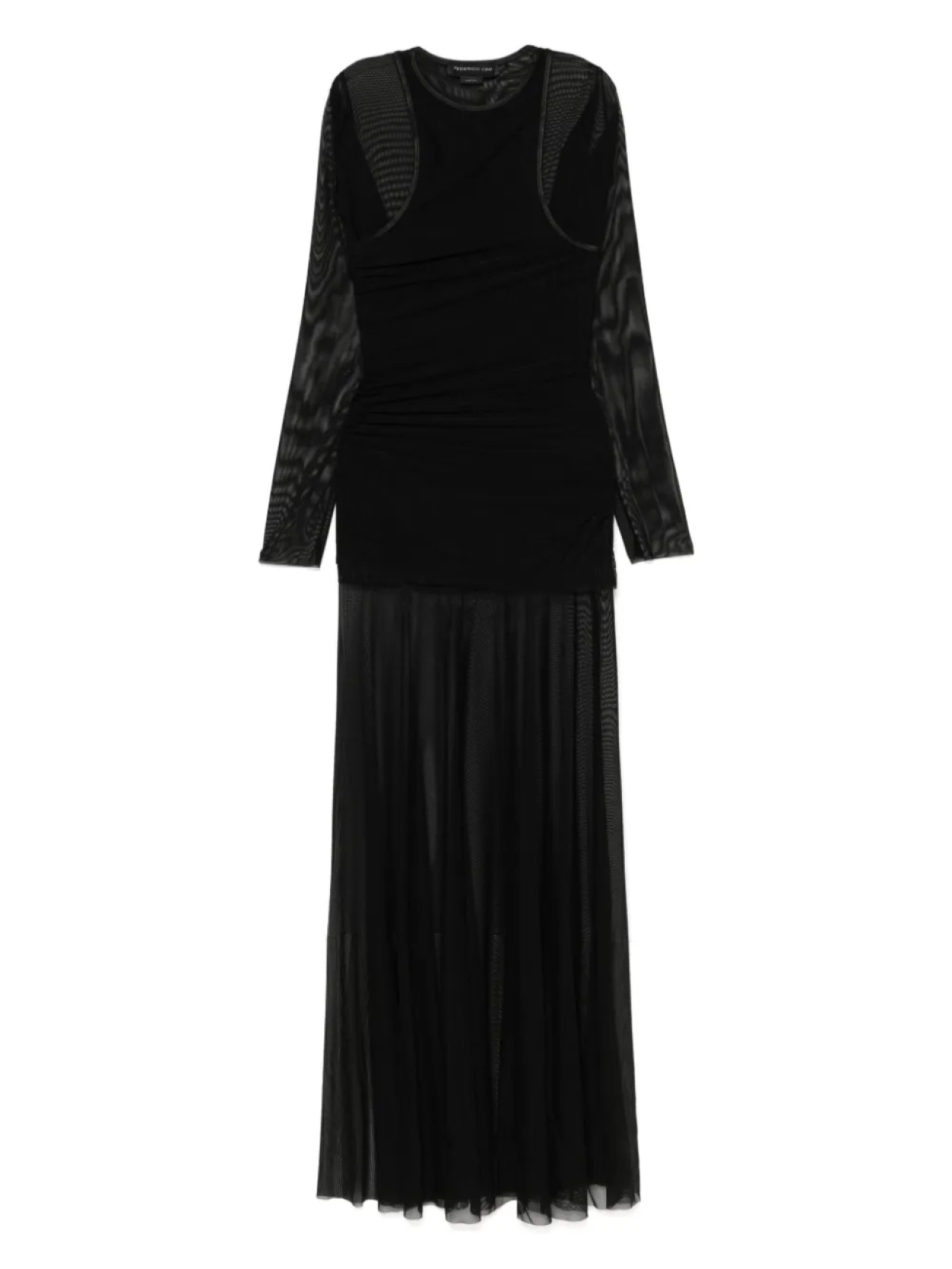 Прозрачное многослойное платье FEDERICO CINA, черный 
Прозрачное многослойное платье FEDERICO CINA, черный