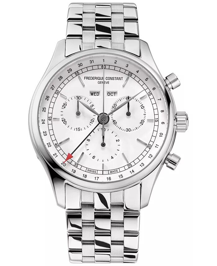 Мужские классические швейцарские часы с браслетом из нержавеющей стали с хронографом, 40 мм Frederique Constant, серебро
Мужские классические швейцарские часы с браслетом из нержавеющей стали с хронографом, 40 мм Frederique Constant, серебро