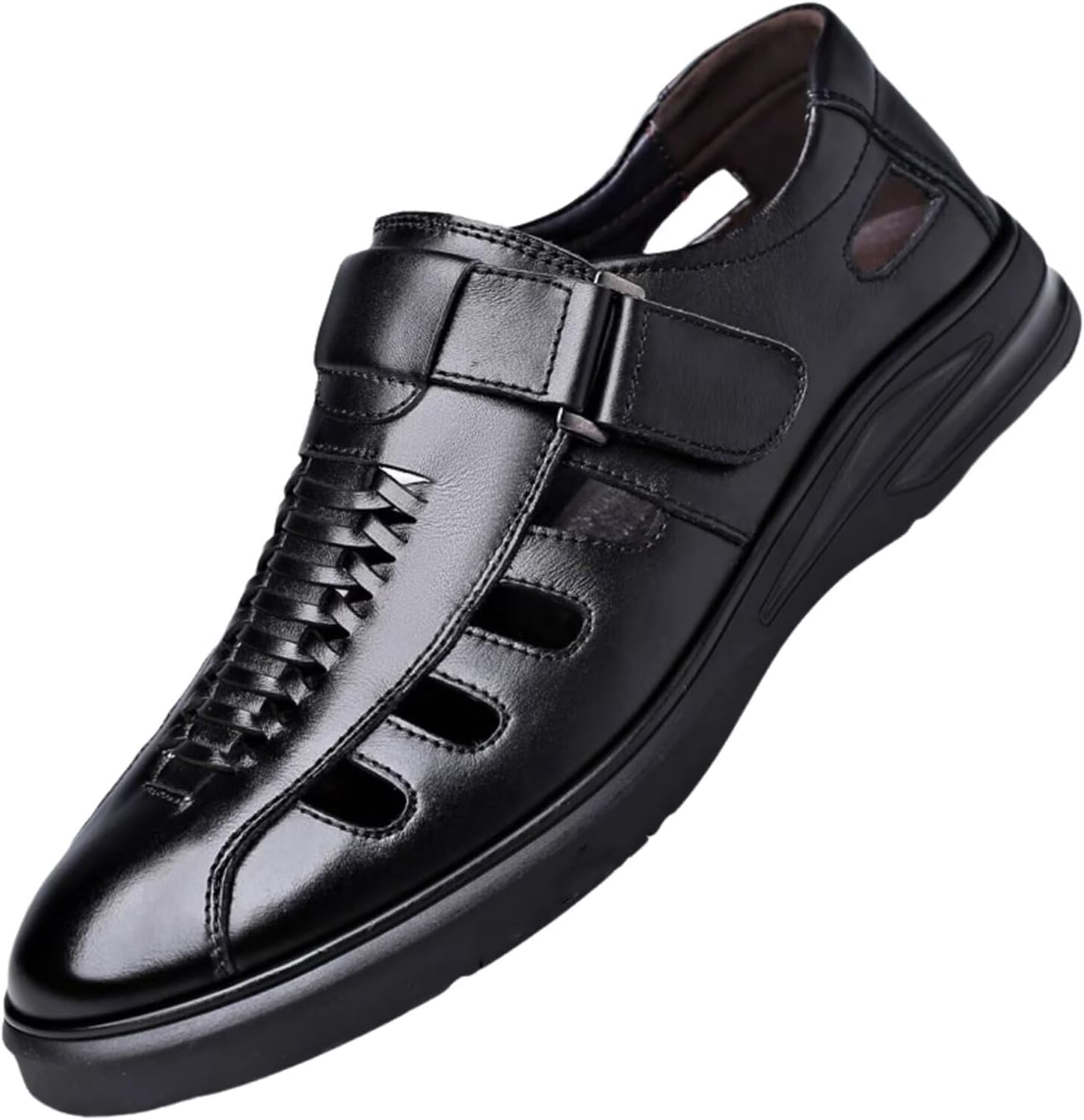 Мужские летние кожаные сандалии HNVAVQ, удобные сандалии для прогулок на открытом воздухе с закрытым носком, пляжная обувь, черный
Мужские летние кожаные сандалии HNVAVQ, удобные сандалии для прогулок на открытом воздухе с закрытым носком, пляжная обувь, черный