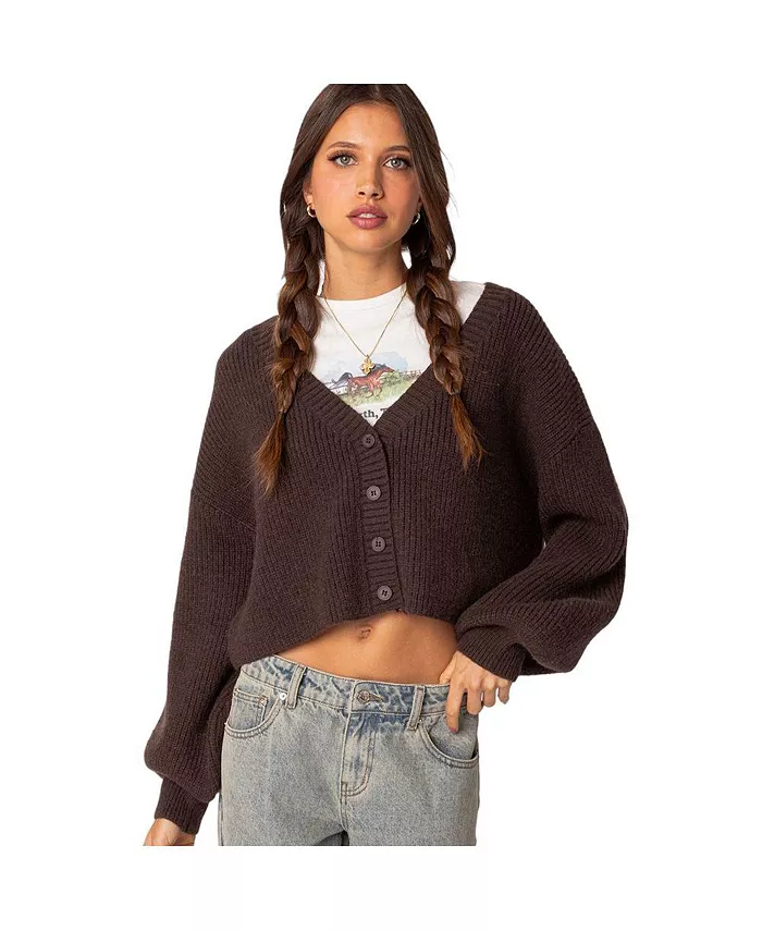 Женский укороченный кардиган Sabrina с объемной вязкой Edikted, коричневый
Женский укороченный кардиган Sabrina с объемной вязкой Edikted, коричневый