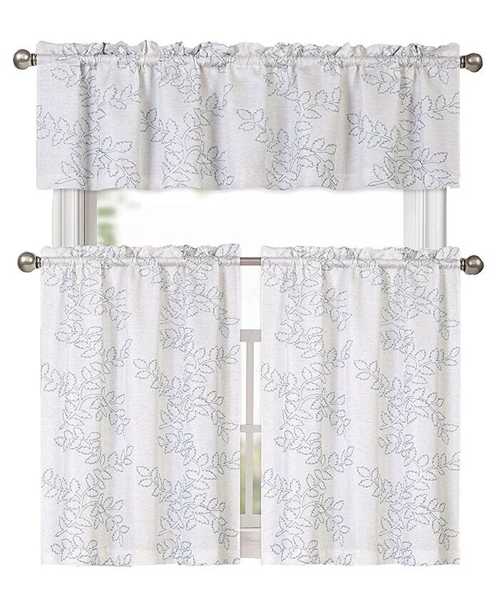 Комплект штор Shabby Living Brielle из 3 предметов с вышивкой и цветочным узором для кухни в стиле кафе, ярус и балдахин Kate Aurora, синий
Комплект штор Shabby Living Brielle из 3 предметов с вышивкой и цветочным узором для кухни в стиле кафе, ярус и балдахин Kate Aurora, синий