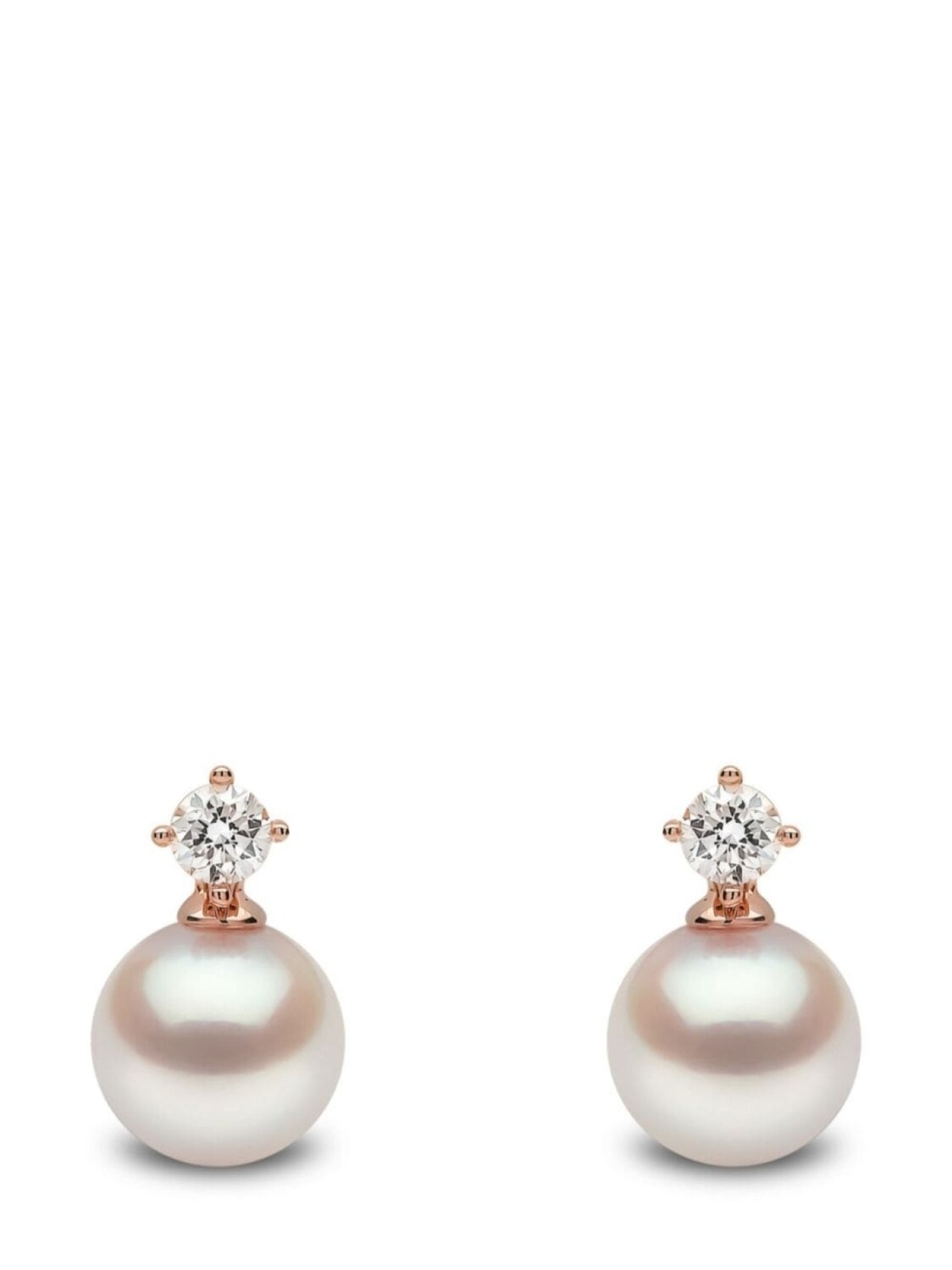 Серьги из розового золота с жемчугом и бриллиантами Yoko London 
Серьги из розового золота с жемчугом и бриллиантами Yoko London