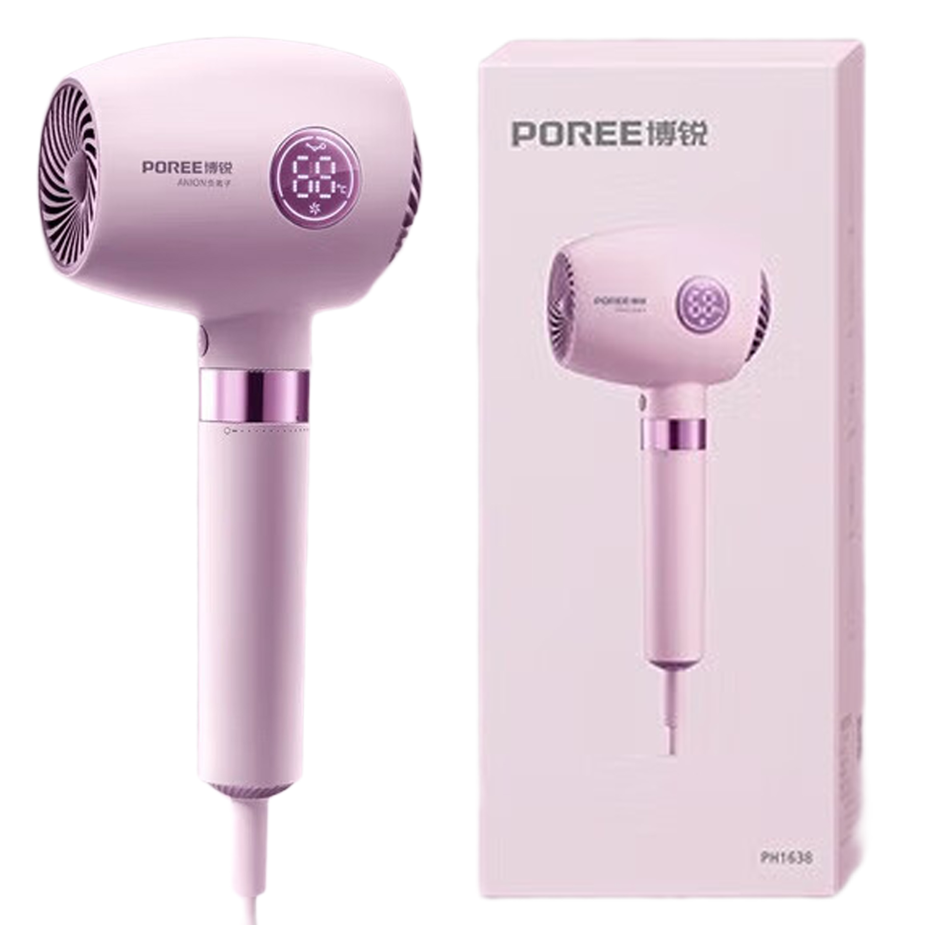Фен для волос Poree, Pink purple color PH1638
Фен для волос Poree, Pink purple color PH1638