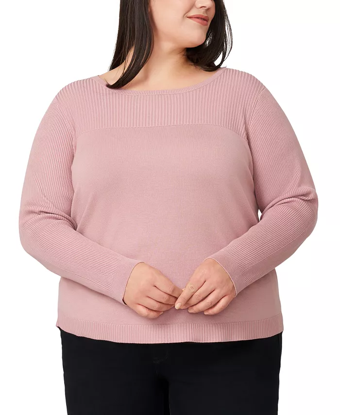 Свитер-пуловер больших размеров с ребристой кокеткой Melissa Paige, розовый
Свитер-пуловер больших размеров с ребристой кокеткой Melissa Paige, розовый