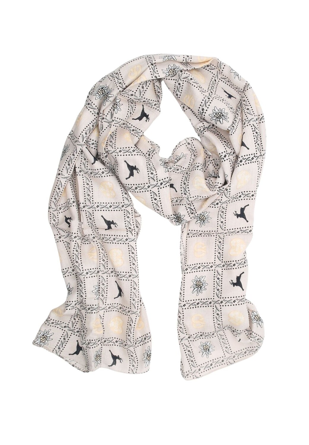 Традиционный элегантный традиционный шарф с эдельвейсом, кренделями, оленями Allgäu Rebell, бежевый
Традиционный элегантный традиционный шарф с эдельвейсом, кренделями, оленями Allgäu Rebell, бежевый