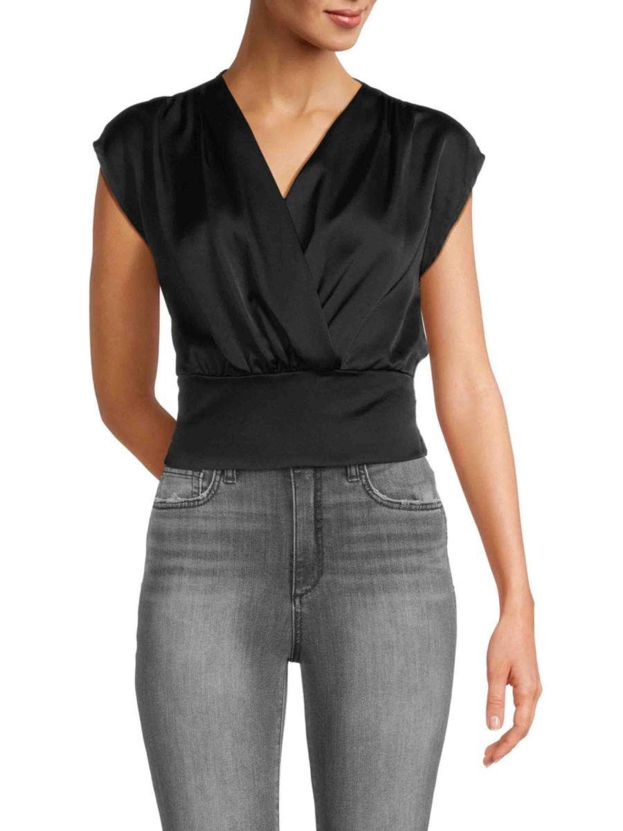 Сатиновый топ с имитацией запаха Renee C., черный
Сатиновый топ с имитацией запаха Renee C., черный