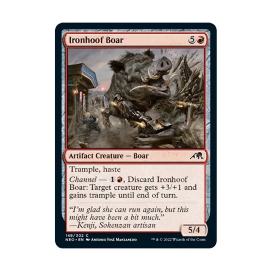 CCG Железнокопытный кабан (С), MTG - Kamigawa : Neon Dynasty 
CCG Железнокопытный кабан (С), MTG - Kamigawa : Neon Dynasty