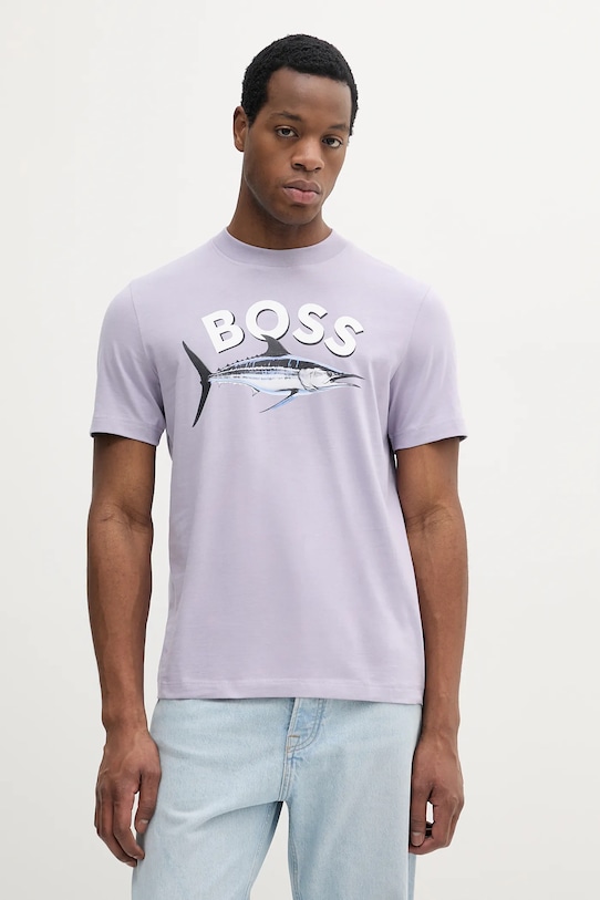 Хлопковая футболка Boss Orange, фиолетовый
Хлопковая футболка Boss Orange, фиолетовый