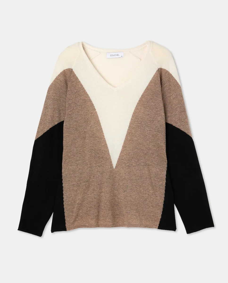 Женский джемпер с V-образным вырезом Couchel, бежевый
Женский джемпер с V-образным вырезом Couchel, бежевый