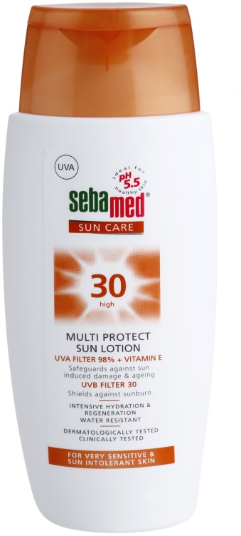 Солнцезащитный лосьон с многофункциональным солнцезащитным эффектом, солнцезащитный крем SPF 30 Sebamed, 150 мл
Солнцезащитный лосьон с многофункциональным солнцезащитным эффектом, солнцезащитный крем SPF 30 Sebamed, 150 мл