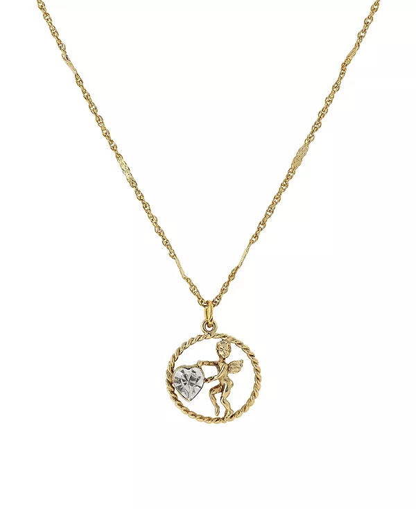 Золотистое подвесное ожерелье в виде ангела-херувима и прозрачного хрустального сердца 2028, white
Золотистое подвесное ожерелье в виде ангела-херувима и прозрачного хрустального сердца 2028, white