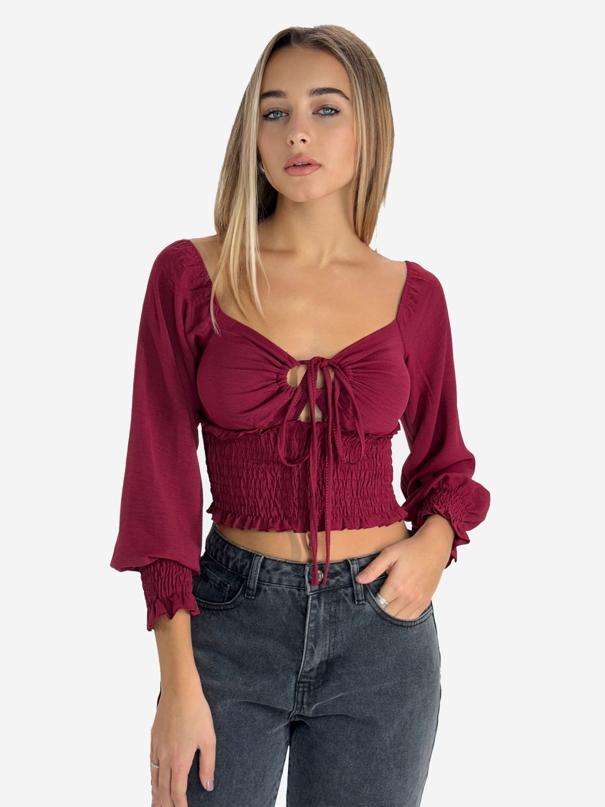 Elara Блузка в бордовом цвете
Elara Блузка в бордовом цвете