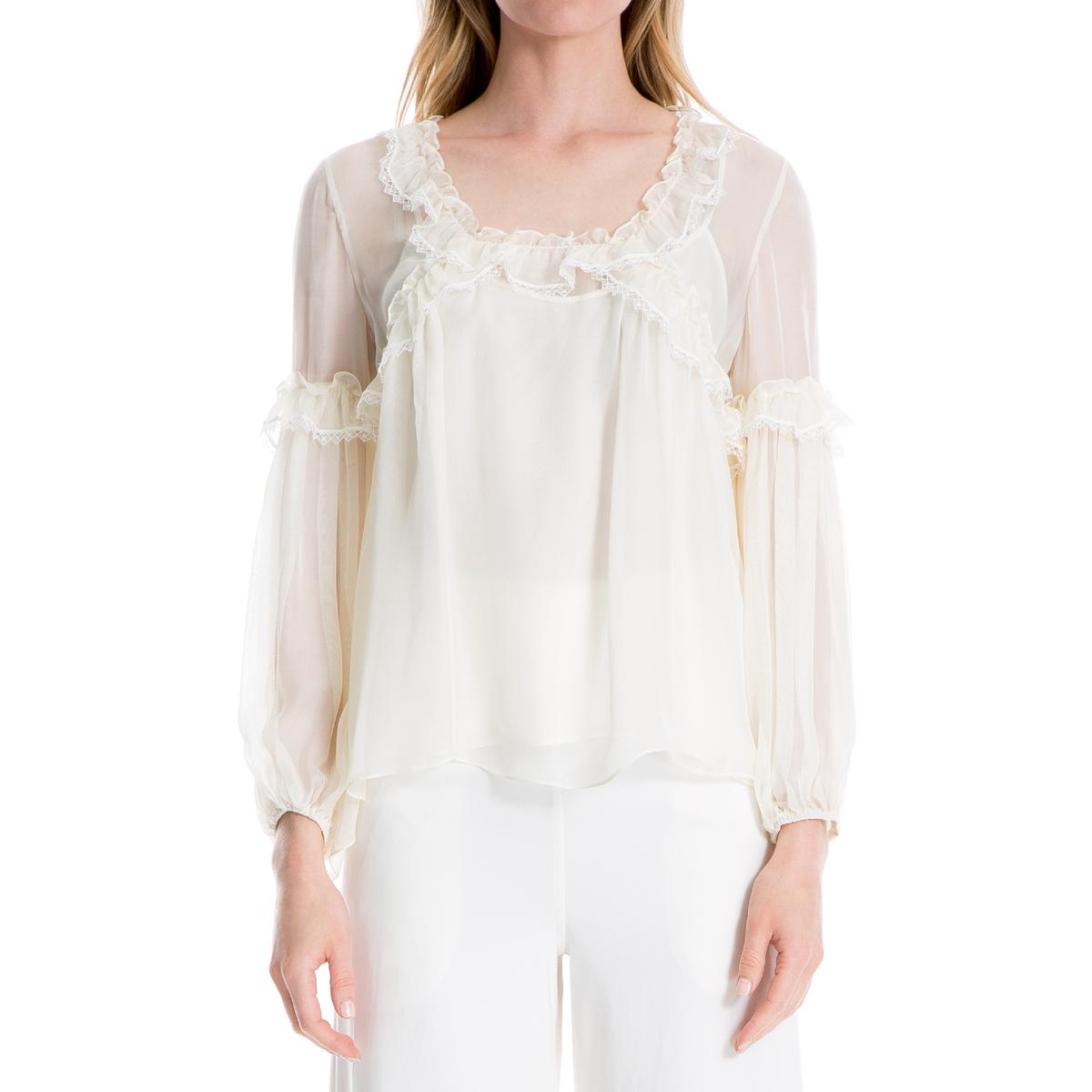 Женская шелковая блузка с рюшами Leon Max, кремовый
Женская шелковая блузка с рюшами Leon Max, кремовый
