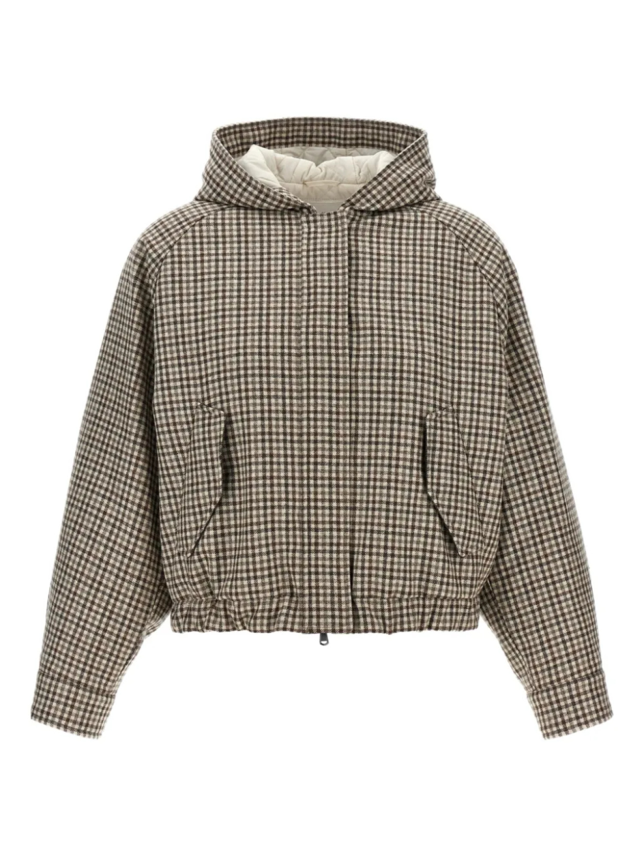 Блестящая куртка с застежкой-молнией и принтом в клетку Brunello Cucinelli, нейтральный
Блестящая куртка с застежкой-молнией и принтом в клетку Brunello Cucinelli, нейтральный