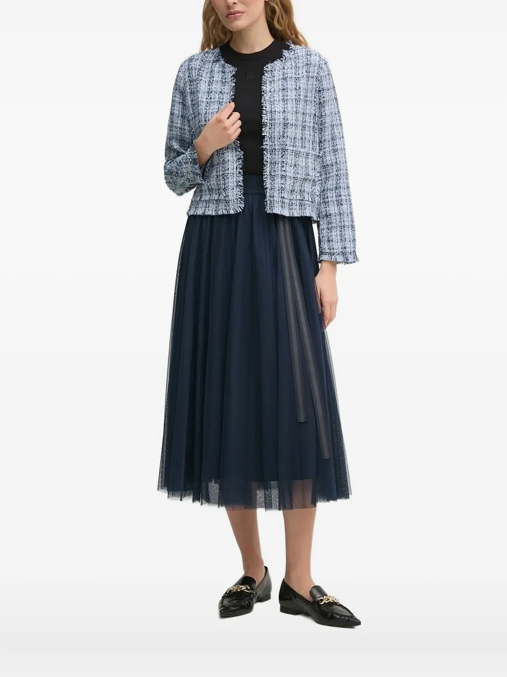 Твидовый жакет с бахромой Dkny, синий
Твидовый жакет с бахромой Dkny, синий