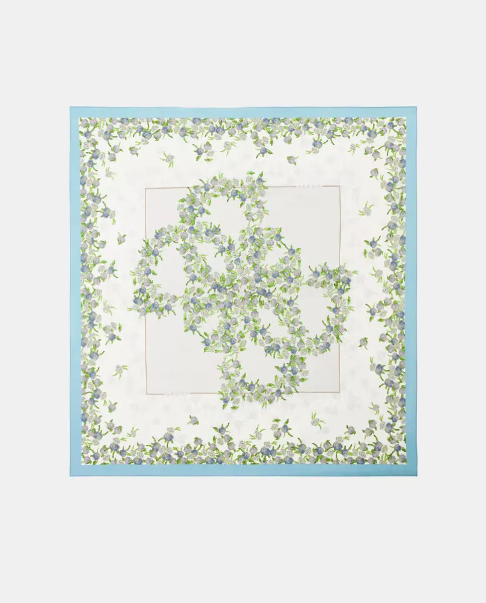 Шарф с цветочным принтом и логотипом Guess, светло-голубой
Шарф с цветочным принтом и логотипом Guess, светло-голубой