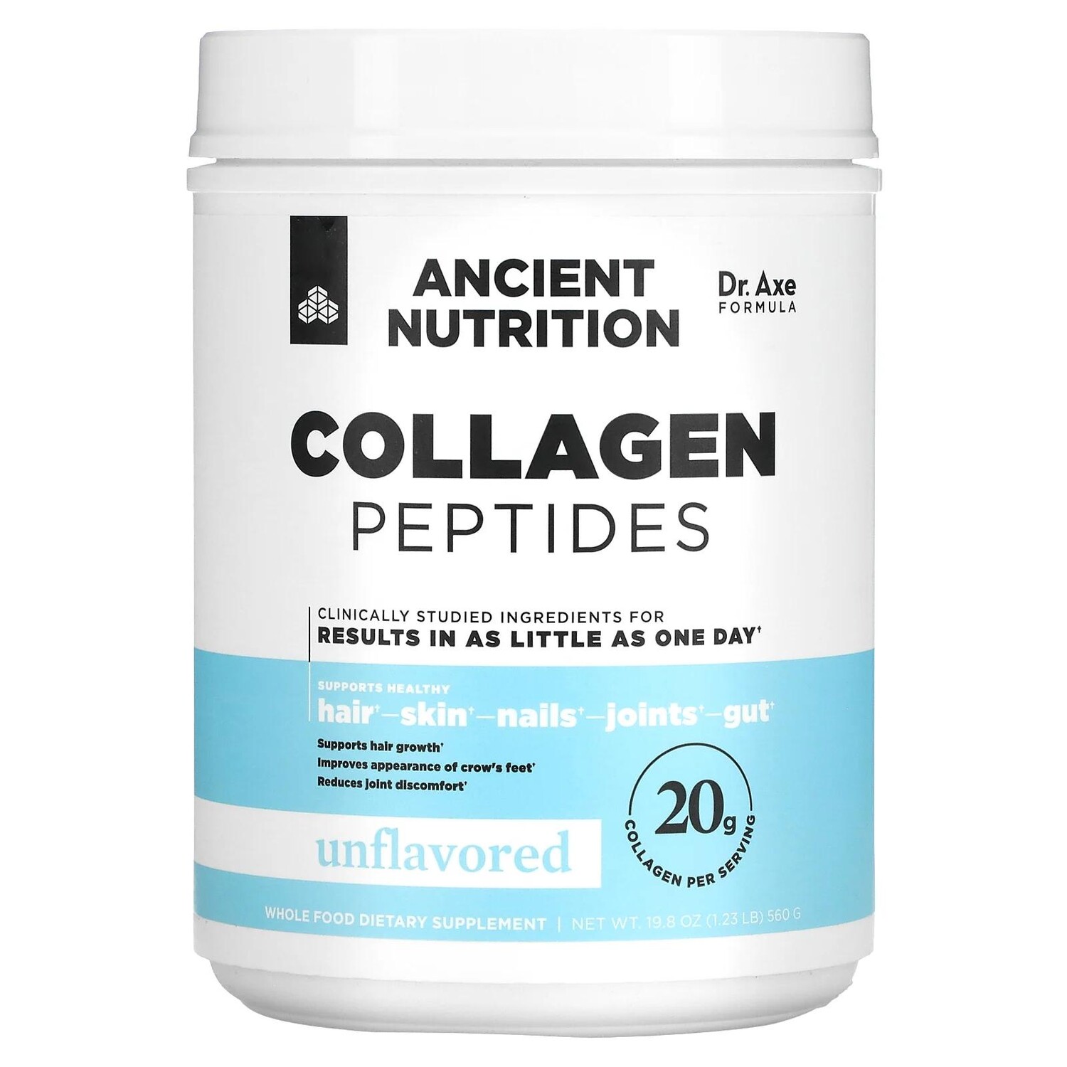 Dr. Axe / Ancient Nutrition Collagen Peptides Unflavored 19.8 oz (560 g)
Dr. Axe / Ancient Nutrition Collagen Peptides Unflavored 19.8 oz (560 g)
