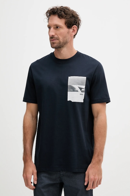 Хлопковая футболка Boss Orange, темно-синий
Хлопковая футболка Boss Orange, темно-синий
