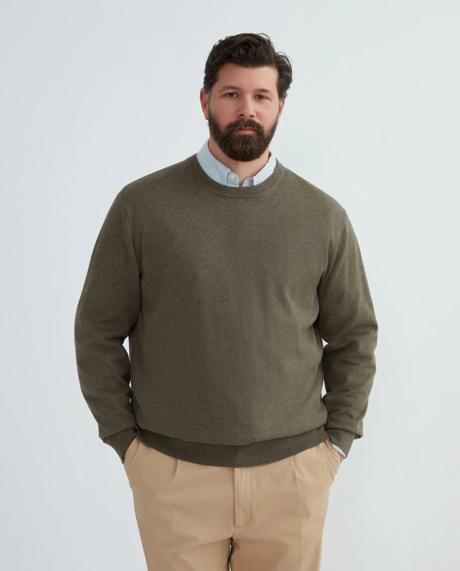 Джемпер мужской больших размеров с круглым вырезом, гладкий, из мериносовой шерсти Emidio Tucci, цвет Kaki
Джемпер мужской больших размеров с круглым вырезом, гладкий, из мериносовой шерсти Emidio Tucci, цвет Kaki