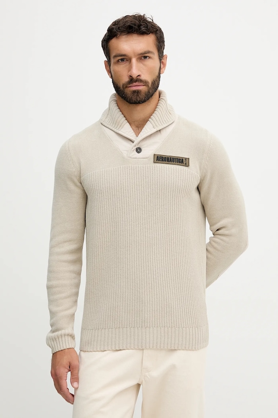 Хлопковый свитер Aeronautica Militare, бежевый
Хлопковый свитер Aeronautica Militare, бежевый