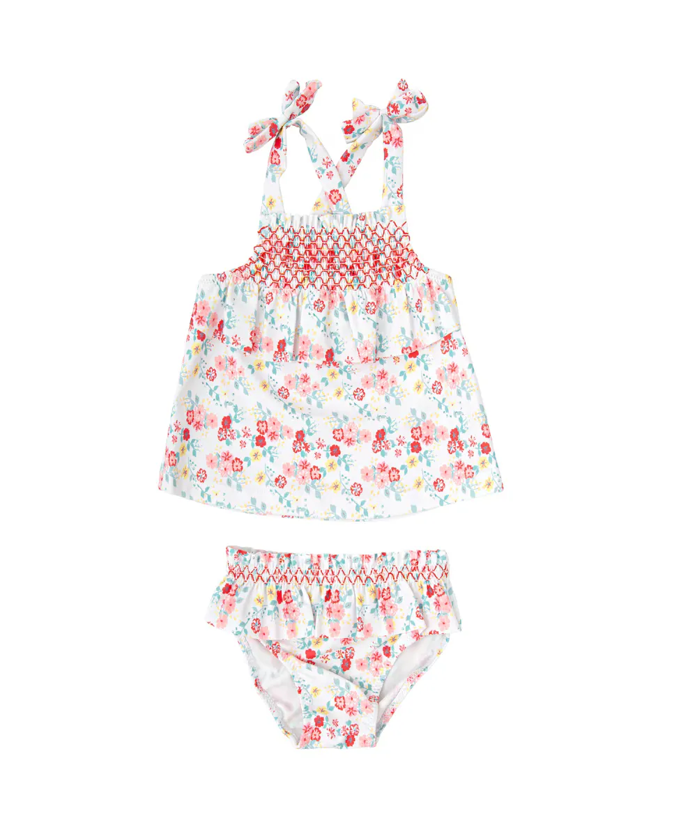 Детский купальник для девочки с топом на бретелях и трусиками с рюшами BABIDÚ, белый
Детский купальник для девочки с топом на бретелях и трусиками с рюшами BABIDÚ, белый