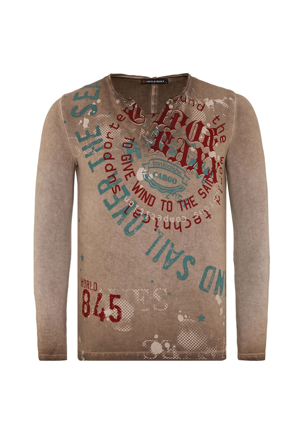 Рубашка с длинными рукавами и крупным принтом спереди CIPO & BAXX, коричневый
Рубашка с длинными рукавами и крупным принтом спереди CIPO & BAXX, коричневый