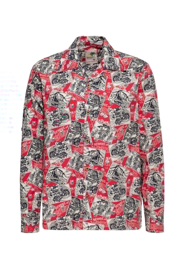 Рубашка с длинными рукавами и принтом motorpsycho по всей поверхности King Kerosin, красный
Рубашка с длинными рукавами и принтом motorpsycho по всей поверхности King Kerosin, красный