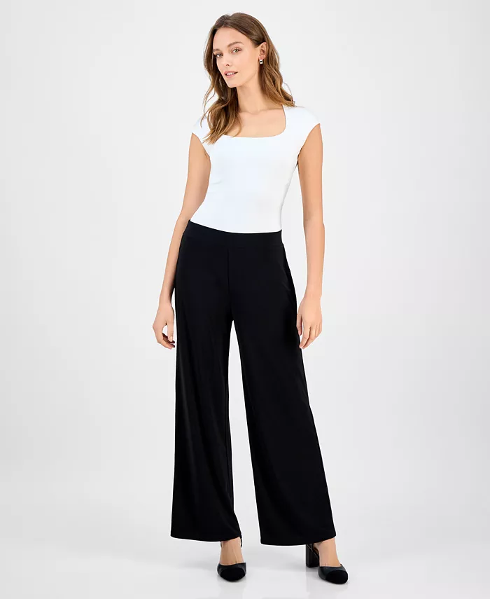 Женские брюки-клеш со средней посадкой и широкими штанинами Kasper, черный
Женские брюки-клеш со средней посадкой и широкими штанинами Kasper, черный