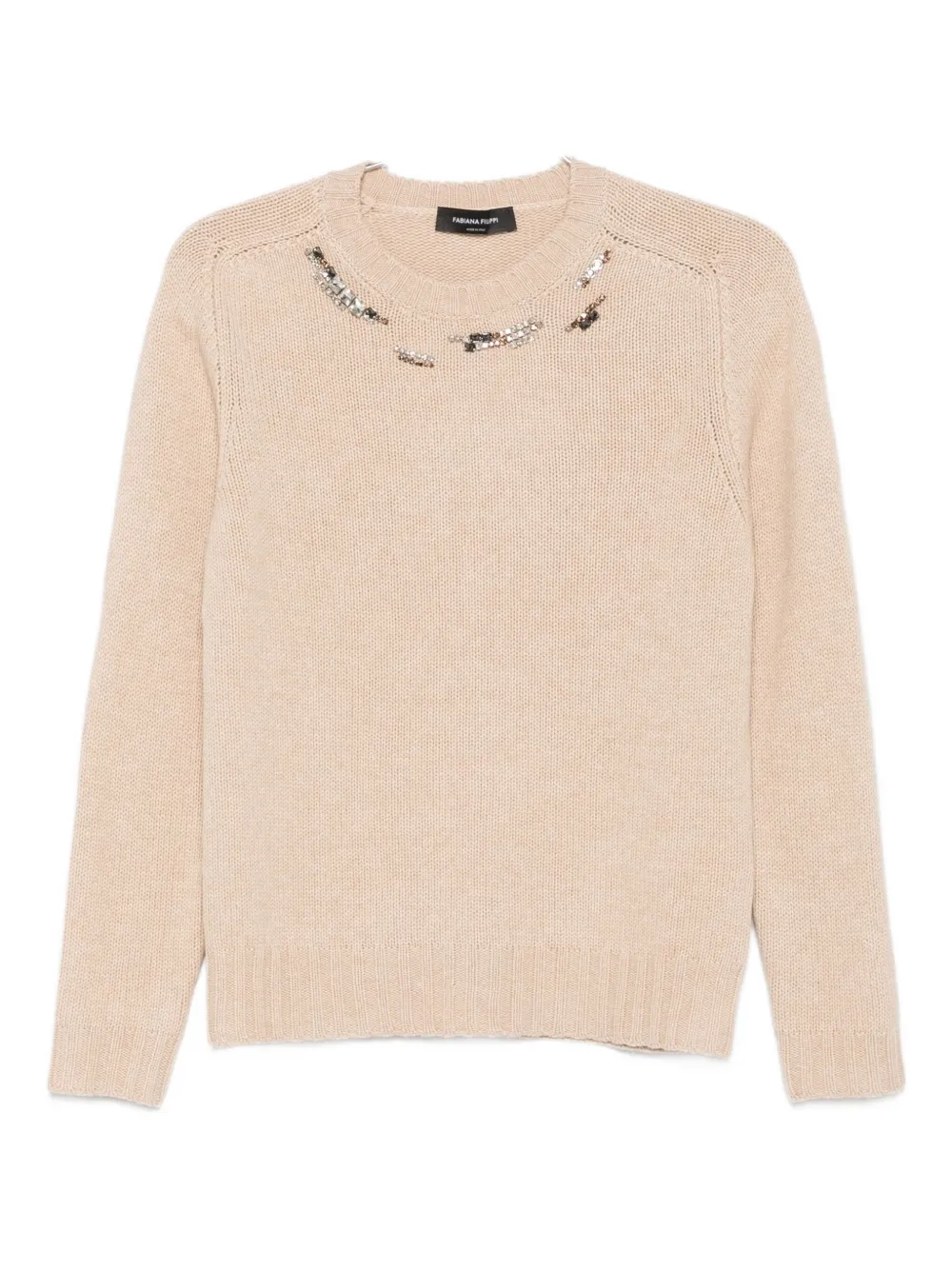 Свитер с круглым вырезом, украшенный пайетками Fabiana Filippi, нейтральный
Свитер с круглым вырезом, украшенный пайетками Fabiana Filippi, нейтральный