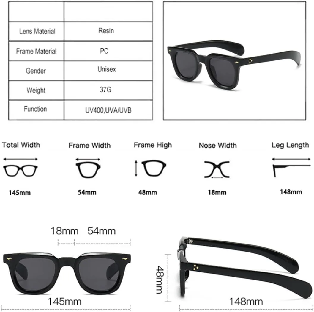 Женские солнцезащитные очки квадратной формы с заклепками в стиле ретро-панк, мужские солнцезащитные очки с защитой от УФ-излучения UV400 UATXTAU, Black Blue
Женские солнцезащитные очки квадратной формы с заклепками в стиле ретро-панк, мужские солнцезащитные очки с защитой от УФ-излучения UV400 UATXTAU, Black Blue