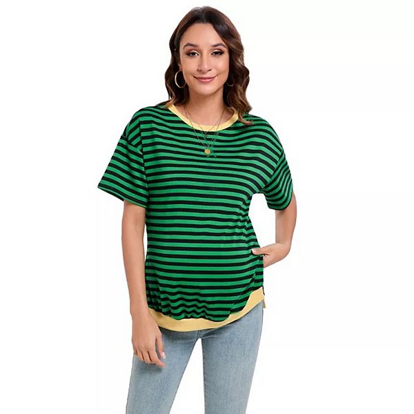 Блузка для беременных с коротким рукавом в полоску Kojooin
Блузка для беременных с коротким рукавом в полоску Kojooin
