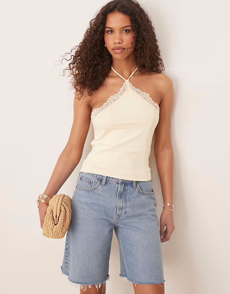 Обтягивающий топ-халтер с кружевной отделкой ASOS DESIGN бледно-желтого цвета - ЖЕЛТЫЙ
Обтягивающий топ-халтер с кружевной отделкой ASOS DESIGN бледно-желтого цвета - ЖЕЛТЫЙ