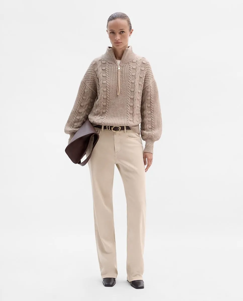 Женские брюки прямого кроя из хлопкового саржи Simorra, бежевый
Женские брюки прямого кроя из хлопкового саржи Simorra, бежевый