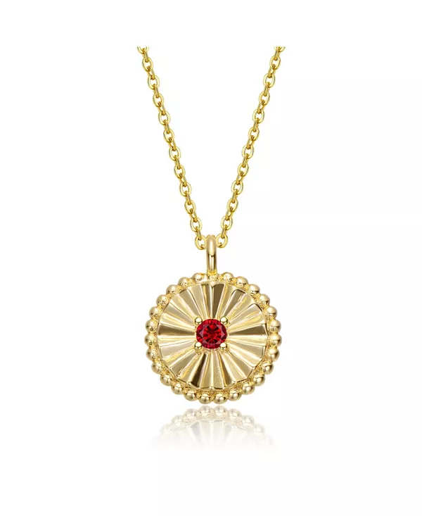 Изысканное ожерелье с подвеской-медальоном в виде солнца, покрытое 14-каратным золотом и красными кубическими цирконами Gigigirl, red
Изысканное ожерелье с подвеской-медальоном в виде солнца, покрытое 14-каратным золотом и красными кубическими цирконами Gigigirl, red