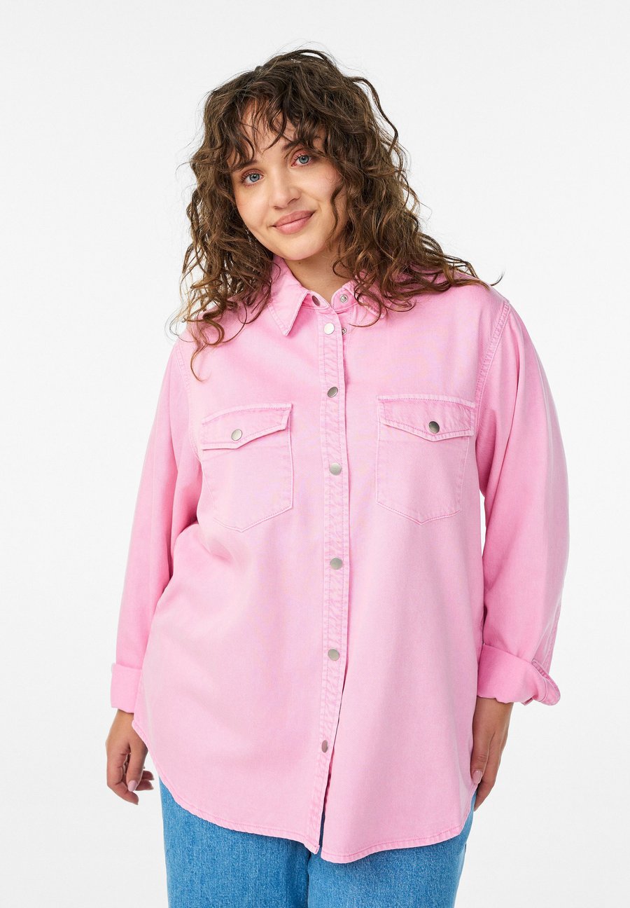Блуза Zizzi Button-down blouse, Pink Frosting/Pink
Блуза Zizzi Button-down blouse, Pink Frosting/Pink