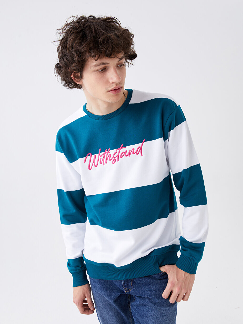 Мужская толстовка с круглым вырезом и длинными рукавами LCW Casual, белый полосатый
Мужская толстовка с круглым вырезом и длинными рукавами LCW Casual, белый полосатый