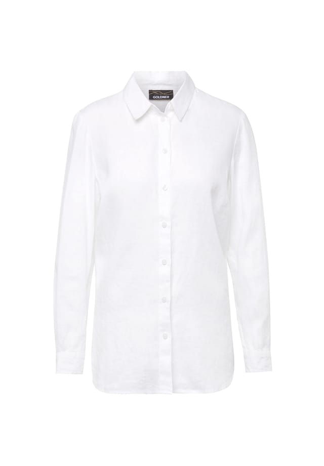 Короткий размер: льняная блузка Goldner, белый
Короткий размер: льняная блузка Goldner, белый