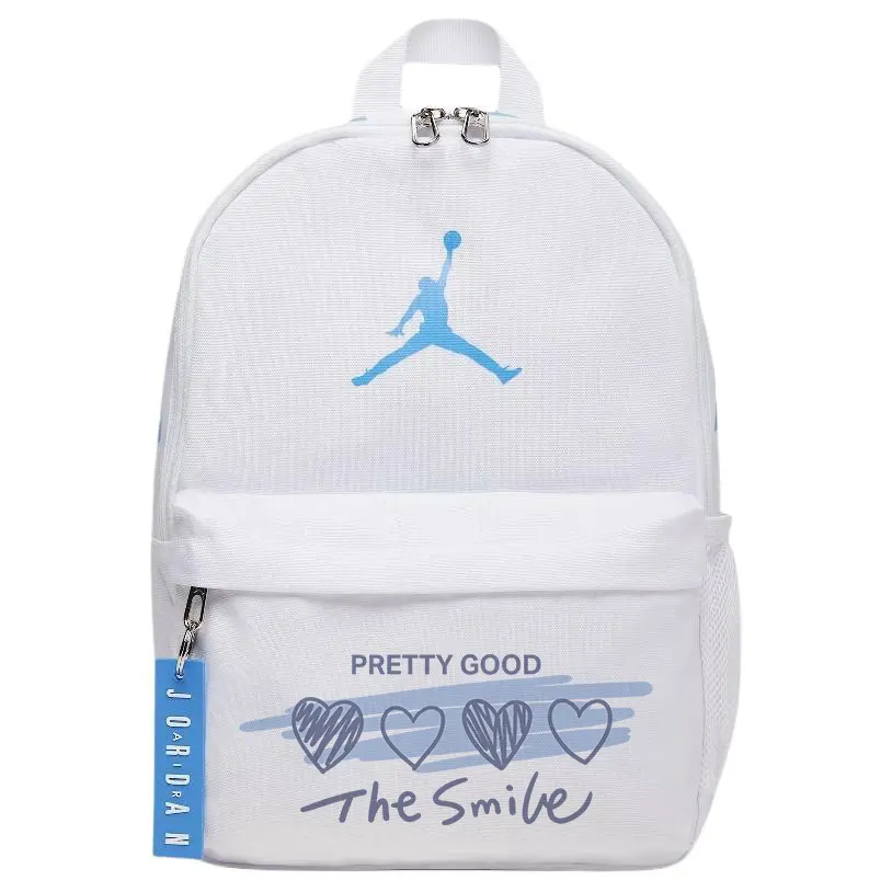 Jordan Полиэстеровый рюкзак унисекс синий и белый, Smile Heart 
Jordan Полиэстеровый рюкзак унисекс синий и белый, Smile Heart
