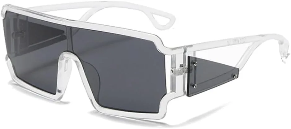 Ретро-солнцезащитные очки One Piece Square Candy Color для женщин, модные, уникальные, с полыми широкими дужками, мужские солнцезащитные очки MTZJH, Transparent Gray
Ретро-солнцезащитные очки One Piece Square Candy Color для женщин, модные, уникальные, с полыми широкими дужками, мужские солнцезащитные очки MTZJH, Transparent Gray